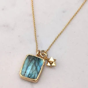 'The Duo' Labradorite Necklace