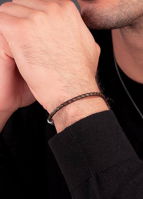 Police Men's Plaint Stainless Steel Bracelet