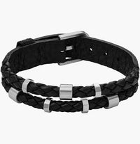 Thumbnail for Fossil Men's Leather Essentials Strap Bracelet