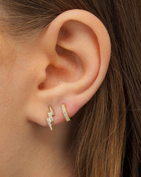 Thumbnail for Adina Eden Pave Mini Huggie Hoop Earrings