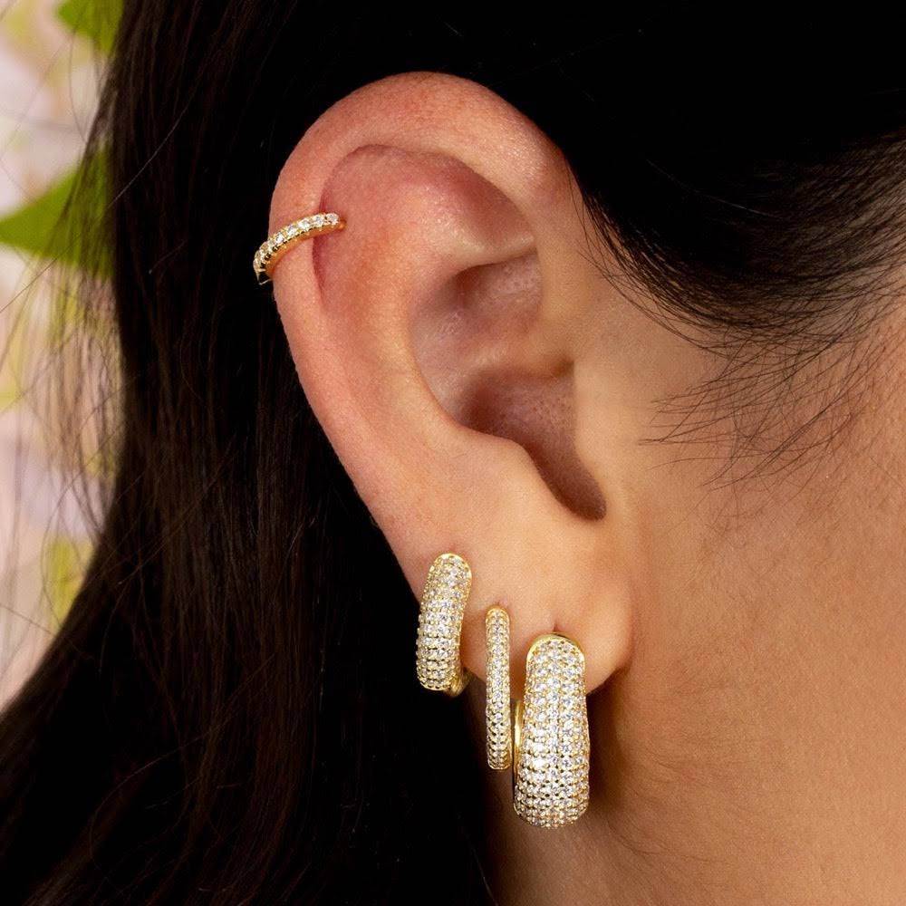 Adina Eden Pave Mini Huggie Hoop Earrings