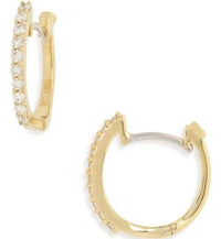 Thumbnail for Roberto Coin 18k Yellow Gold Baby Diamond Huggie Hoop Earrings